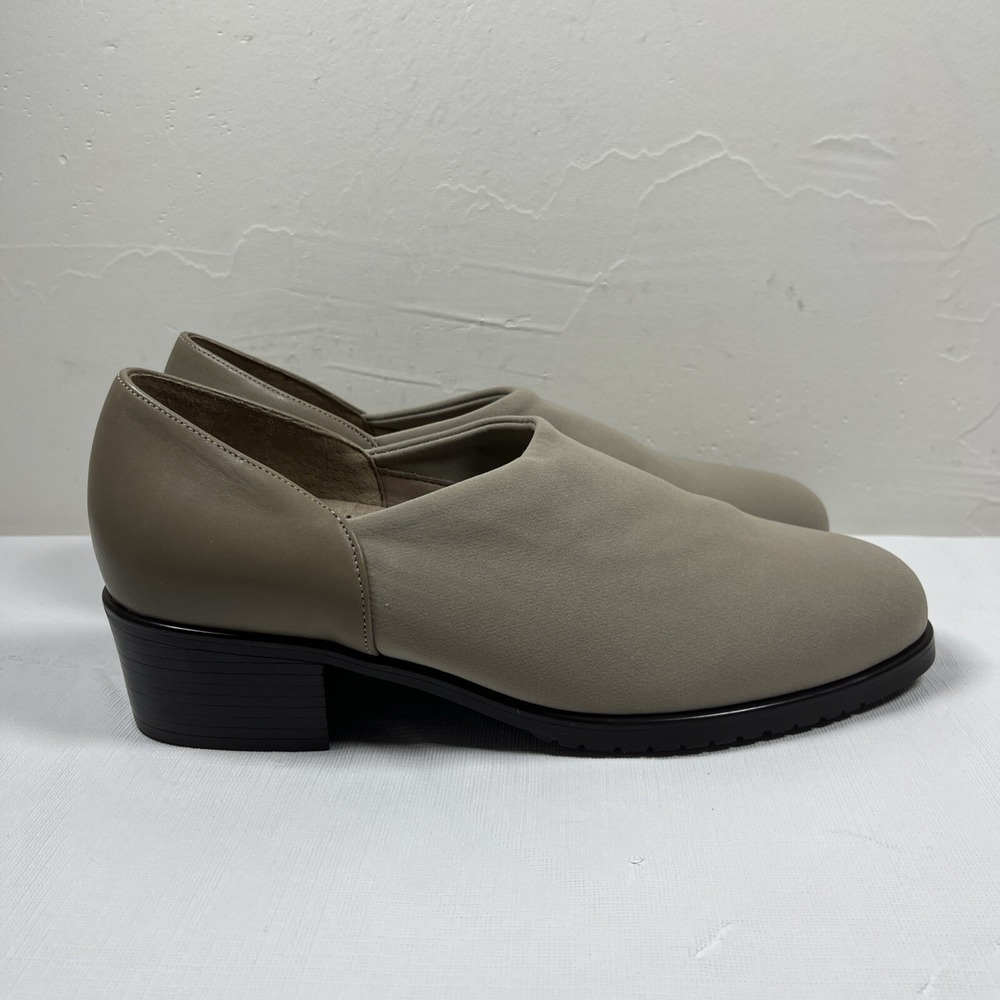 VTG MUNRO American Tan Stretch Fabric Shock-Absorbing Pump 7.5 W USA Preppy Y2K